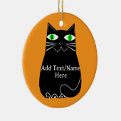 Schwarze Fett-Katze mit einem benutzerdefinierten, Keramik Ornament (Rechts)