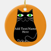 Schwarze Fett-Katze mit einem benutzerdefinierten, Keramik Ornament (Hinten)