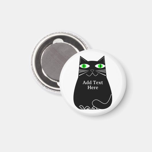 Schwarze Fett-Katze mit einem benutzerdefinierten, Magnet (Vorderseite/Rückseite)
