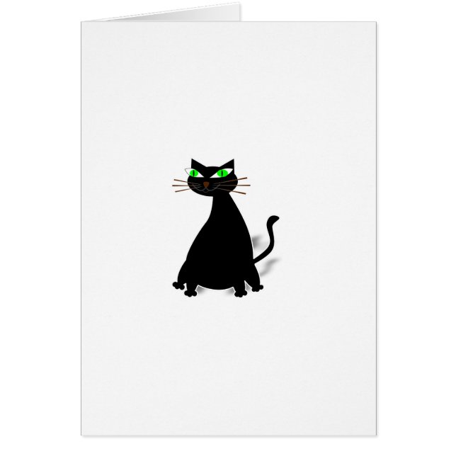 Schwarze Fett-Katze mit grünen Augen (Vorne)