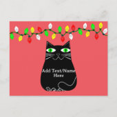 Schwarze Fett-Katze mit grünen Augen, benutzerdefi Postkarte (Vorderseite)