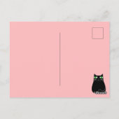 Schwarze Fett-Katze mit grünen Augen, benutzerdefi Postkarte (Rückseite)