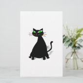 Schwarze Fett-Katze mit grünen Augen Briefpapier (Stehend Vorderseite)