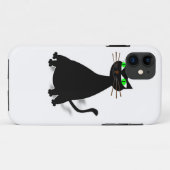 Schwarze Fett-Katze mit grünen Augen Case-Mate iPhone Hülle (Rückseite (Horizontal))