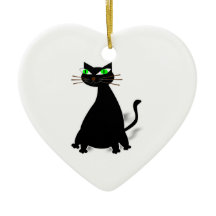 Schwarze Fett-Katze mit grünen Augen