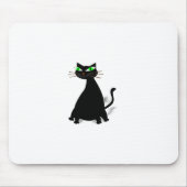 Schwarze Fett-Katze mit grünen Augen Mousepad (Vorne)