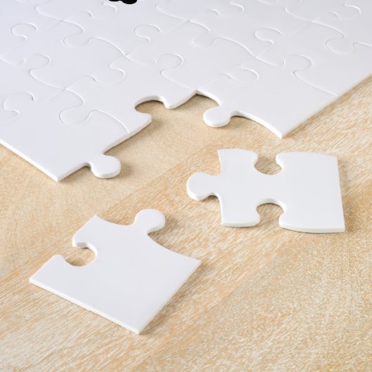 Schwarze Fett-Katze mit grünen Augen Puzzle (Seite)