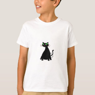 Schwarze Fett-Katze mit grünen Augen T-Shirt