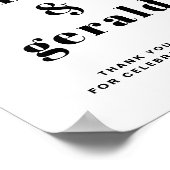 Schwarze Fett Retro Typografie Hochzeit Willkommen Poster (Ecke)