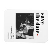 Schwarze Fett Typografie Herz-Foto Save the Date Magnet (Horizontal)