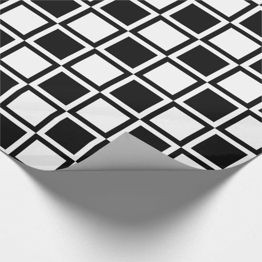 Schwarze, fette Mod-Quadrate Geschenkpapier (Ecke)