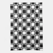 Schwarze, fette Mod-Quadrate Geschirrtuch (Vertikal)