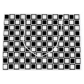 Schwarze, fette Mod-Quadrate Große Geschenktüte (Vorderseite)