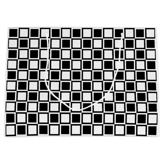 Schwarze, fette Mod-Quadrate Große Geschenktüte (Vorderseite)