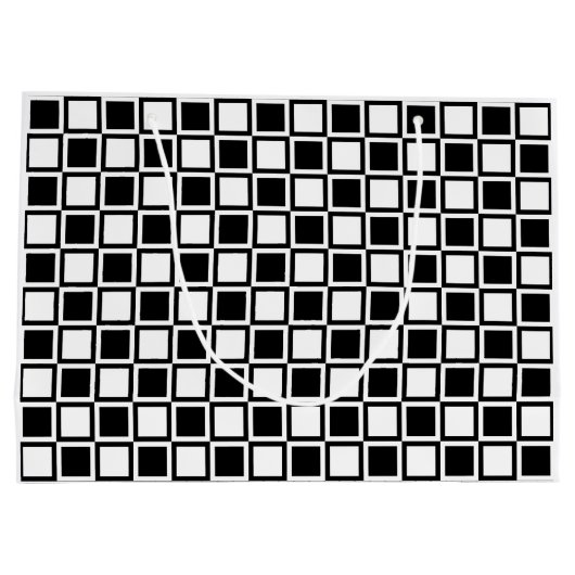 Schwarze, fette Mod-Quadrate Große Geschenktüte (Rückseite)