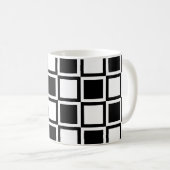 Schwarze fette Mod-Quadrate Kaffeetasse (VorderseiteRechts)