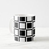 Schwarze fette Mod-Quadrate Kaffeetasse (Vorderseite Links)