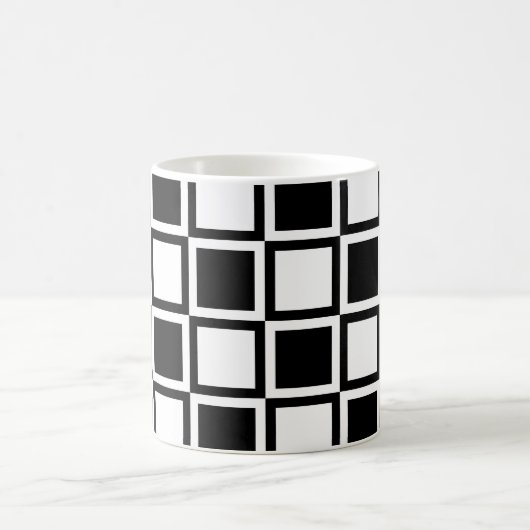 Schwarze fette Mod-Quadrate Kaffeetasse (Mittel)