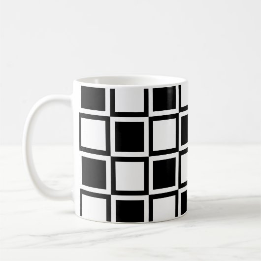 Schwarze fette Mod-Quadrate Kaffeetasse (Links)
