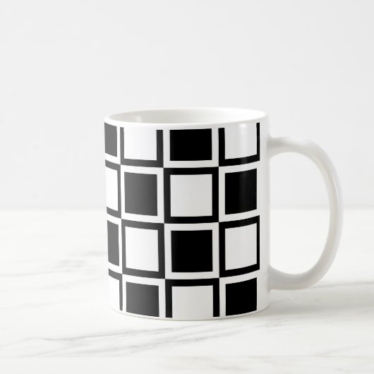 Schwarze fette Mod-Quadrate Kaffeetasse (Rechts)
