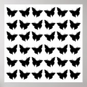 Schwarze, fette Schmetterlinge Poster (Vorne)