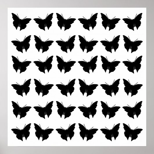 Schwarze, fette Schmetterlinge Poster (Vorne)