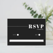 Schwarze fette und schicke Typografie minimalistis RSVP Karte (Stehend Vorderseite)