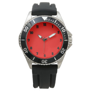 Schwarze Fettzahl auf Roten Mens Armbanduhr