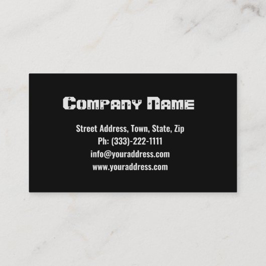 Schwarze Feuerwaffen Visitenkarte (Rückseite)