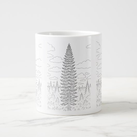 Schwarze Fichte - Picea mariana - einheimische Fär Jumbo-Tasse (Vorderseite)