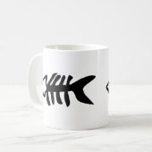 schwarze Fische Fishbones Kaffeetasse (Vorderseite Links)