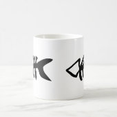 schwarze Fische Fishbones Kaffeetasse (Mittel)