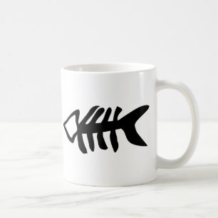 schwarze Fische Fishbones Kaffeetasse
