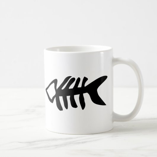 schwarze Fische Fishbones Kaffeetasse (Rechts)