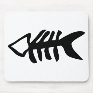 schwarze Fische Fishbones Mousepad