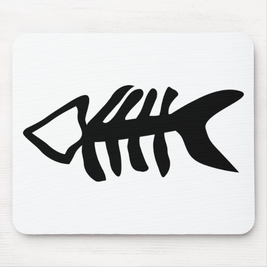 schwarze Fische Fishbones Mousepad (Vorne)