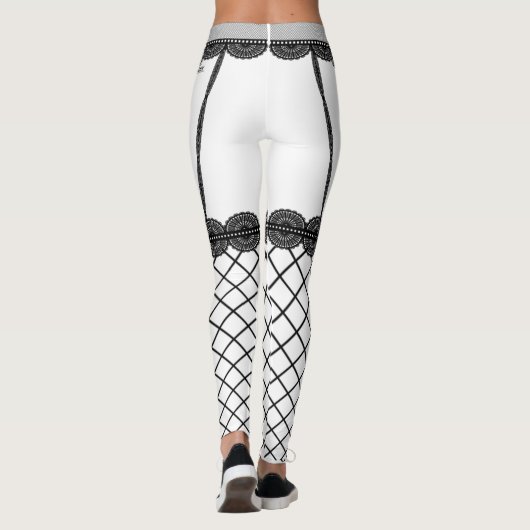 Schwarze Fishnet-Leggings Leggings (Rückseite)
