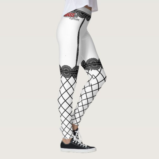 Schwarze Fishnet-Leggings Leggings (Rechts)