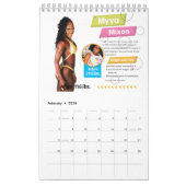 Schwarze Fitness-Frauen-Traumkörper-Kalender Kalender (Feb 2026)
