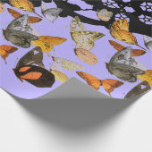 SCHWARZE FLÄCHE UND SCHALTFLÄCHEN IN LILA GIFT-WRA GESCHENKPAPIER (Ecke)