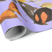 SCHWARZE FLÄCHE UND SCHALTFLÄCHEN IN LILA GIFT-WRA GESCHENKPAPIER (Rolleneckpunkt)