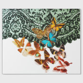 SCHWARZE FLÄCHENMUSTER MIT SCHALTFLÄCHEN GESCHENKPAPIER (Flach)