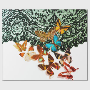 SCHWARZE FLÄCHENMUSTER MIT SCHALTFLÄCHEN GESCHENKPAPIER