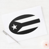 Schwarze Flagge Puerto Rico Oval Aufkleber (Umschlag)