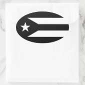 Schwarze Flagge Puerto Rico Oval Aufkleber (Tasche)