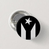 Schwarze Flagge von Puerto Rico Button (Vorne & Hinten)