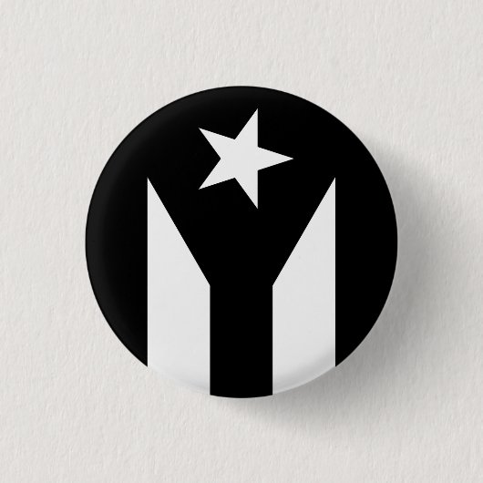 Schwarze Flagge von Puerto Rico Button (Vorderseite)
