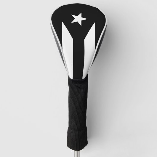 Schwarze Flagge von Puerto Rico Golf Headcover (Vorderseite)