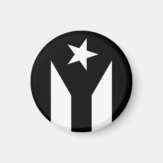 Schwarze Flagge von Puerto Rico Magnet (Vorne)