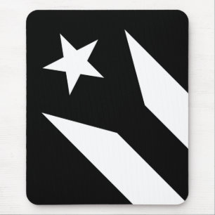 Schwarze Flagge von Puerto Rico Mousepad